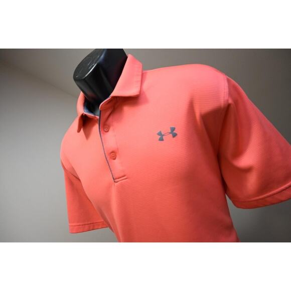 Under Armour Golf Polo HeatGear Loose Pink Golf Shirt Mens Size Large - Picture 1 of 9